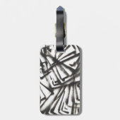 Abstract zwart-wit bagagelabel (Achterkant verticaal)
