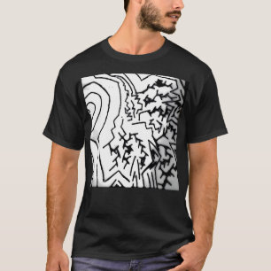 Abstract zwart/wit "bliksem" T-shirt