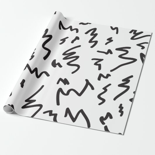 Abstract zwart-wit cadeaupapier (Uitgerold)