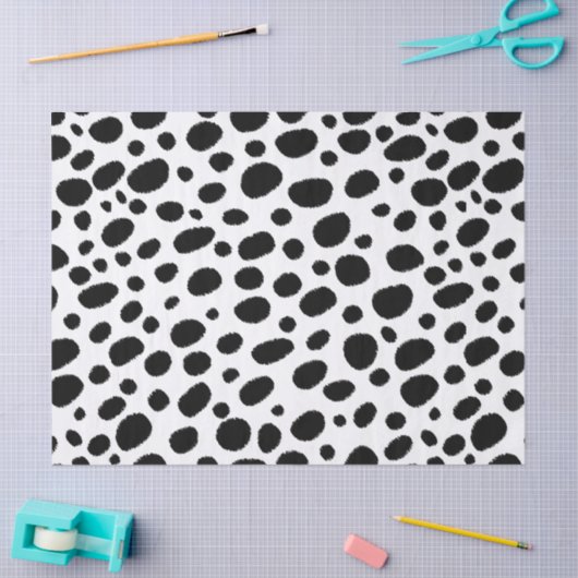 Abstract zwart-wit Cheetah Spots Pattern Tissuepapier (Craft)