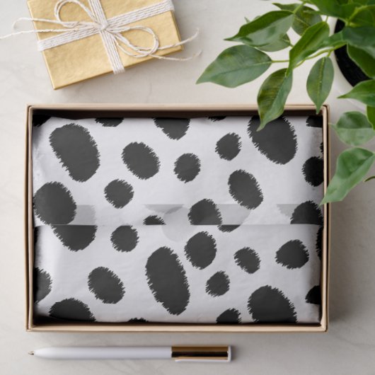 Abstract zwart-wit Cheetah Spots Pattern Tissuepapier (Geschenk)