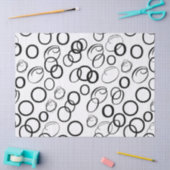 Abstract zwart-wit cirkelpatroon tissuepapier (Craft)