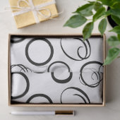 Abstract zwart-wit cirkelpatroon tissuepapier (Geschenk)