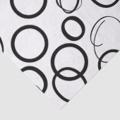 Abstract zwart-wit cirkelpatroon tissuepapier (Detail)