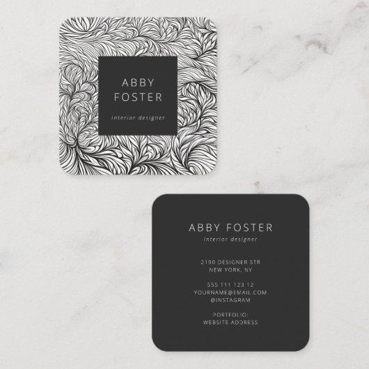 Abstract zwart-wit designer Visitekaartje (Voorkant / Achterkant)