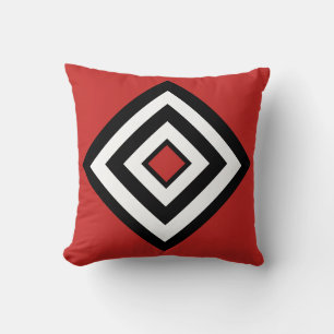 Abstract zwart & wit diamanten op karmozijnrood kussen