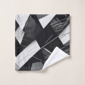 Abstract zwart-wit donker geometrisch patroon bad handdoek (Wasdoekje)