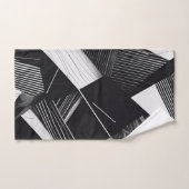 Abstract zwart-wit donker geometrisch patroon bad handdoek (Handdoek)
