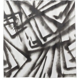 Abstract zwart-wit douchegordijn