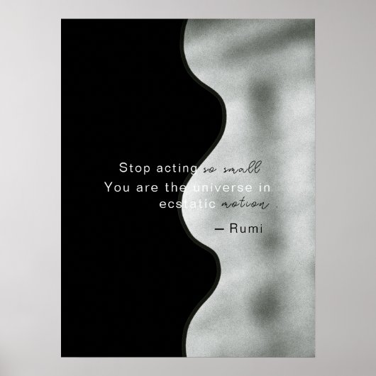 Abstract zwart wit eigentijds eenvoudig geometrisc poster (Voorkant)