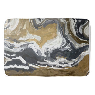 Abstract zwart, wit en goud badmat