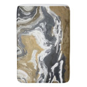 Abstract zwart, wit en goud badmat (Voorkant Verticaal)