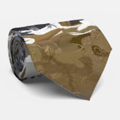 Abstract zwart, wit en goud stropdas (Opgerold)