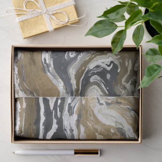 Abstract zwart, wit en goud tissuepapier (Geschenk)