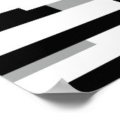 Abstract zwart-wit en grijs streepdesign poster (Hoek)
