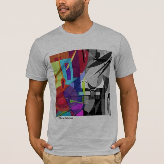 Abstract zwart-wit en kleuren-T-Shirt T-shirt (Voorkant)