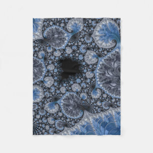 Abstract zwart-wit fleece deken