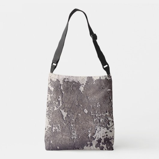 Abstract zwart-wit (gebarsten wand) crossbody tas (Achterkant)