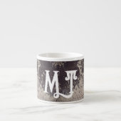 Abstract zwart-wit (gebarsten wand) espresso kop (Voorkant)