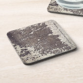 Abstract zwart & wit (gebarsten wand) grunge loft bier onderzetter (Linkerzijde)