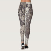 Abstract zwart-wit (gebarsten wand) leggings (Achterkant)