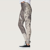 Abstract zwart-wit (gebarsten wand) leggings (Links)