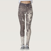 Abstract zwart-wit (gebarsten wand) leggings (Voorkant)