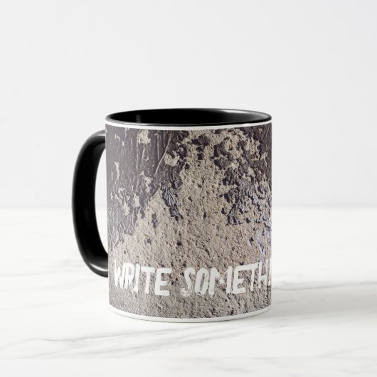 Abstract zwart-wit (gebarsten wand) mok (Voorkant links)