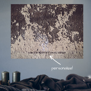 Abstract zwart-wit (gebarsten wand) poster