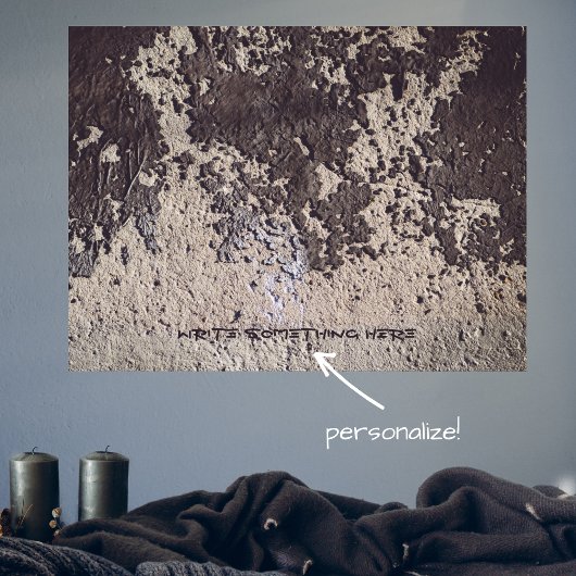 Abstract zwart-wit (gebarsten wand) poster