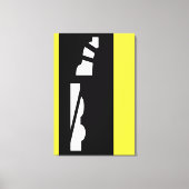 Abstract zwart wit & geel canvas Print (Voorkant)