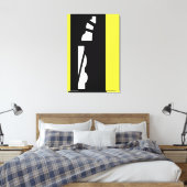 Abstract zwart wit & geel canvas Print (Insitu (Slaapkamer))