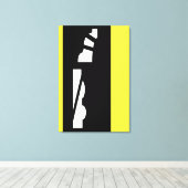 Abstract zwart wit & geel canvas Print (Insitu (Houten vloer))