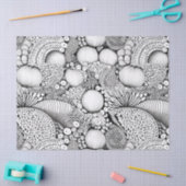 Abstract zwart-wit geometrisch Doodle (3) Tissuepapier (Craft)