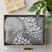 Abstract zwart-wit geometrisch Doodle (6) Tissuepapier (Geschenk)