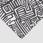 Abstract zwart-wit geometrisch lijnpatroon tissuepapier (Detail)