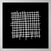 Abstract zwart wit geometrisch modern raster poster (Voorkant)