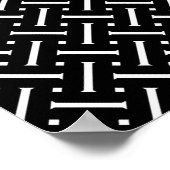 Abstract zwart-wit geometrisch patroon poster (Hoek)