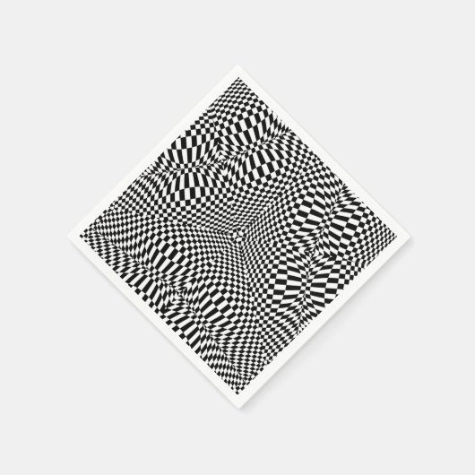 Abstract zwart-wit geruit patroon servetten (Hoek)