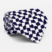 Abstract zwart-wit geruit patroon stropdas (Opgerold)