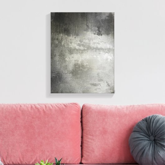 abstract zwart-wit getextureerd canvas afdruk (Insitu (Woonkamer))
