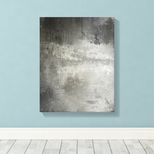 abstract zwart-wit getextureerd canvas afdruk (Insitu (Houten vloer))