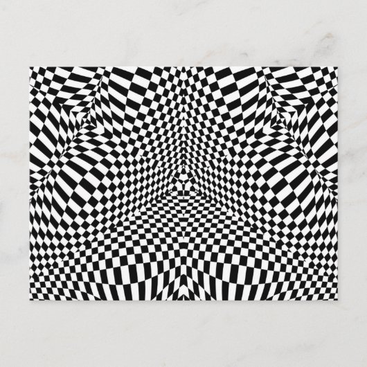 Abstract zwart-wit gevlochten patroon briefkaart (Voorkant)