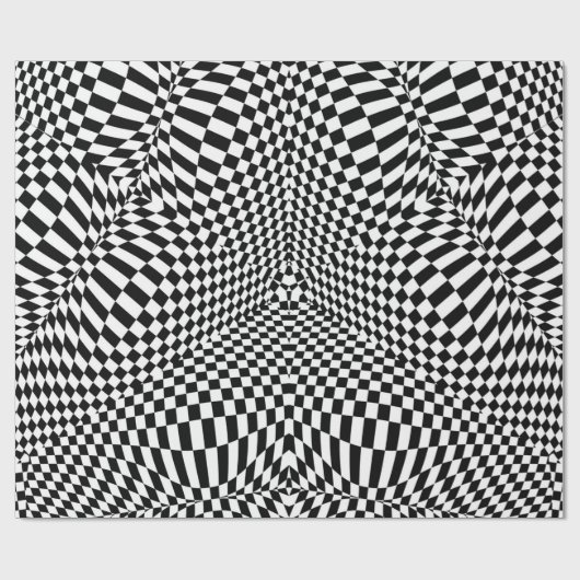 Abstract zwart-wit gevlochten patroon cadeaupapier (Vlak)