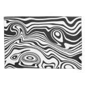 Abstract zwart wit golven kussen Hoesje uw kleur Kussensloop (Voorkant)