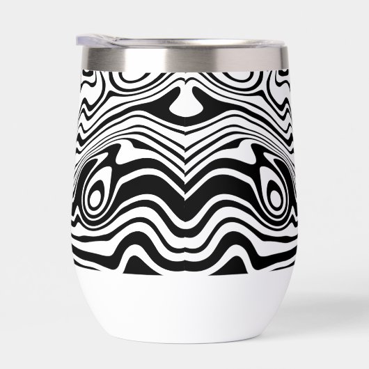 Abstract zwart wit golven patroon aangepaste kleur (Rechts)