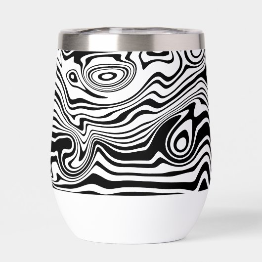 Abstract zwart wit golven patroon aangepaste kleur (Achterkant)