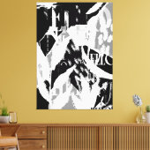 Abstract zwart wit grijs canvas afdruk (Insitu (Woonkamer))