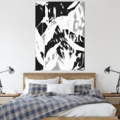 Abstract zwart wit grijs canvas afdruk (Insitu (Slaapkamer))