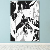 Abstract zwart wit grijs canvas afdruk (Insitu (Houten vloer))